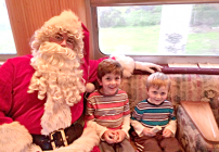 Jacob and Zach meet Santa on the train to Christmas Town