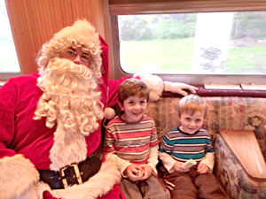 Jacob and Zach meet Santa on the train to Christmas Town